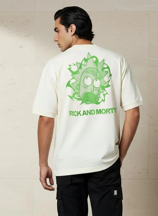 SP Characters  Men Regular Fit Crew Neck Short Sleeves Rick and Morty Print T-shirt for Men | Best Price UAE